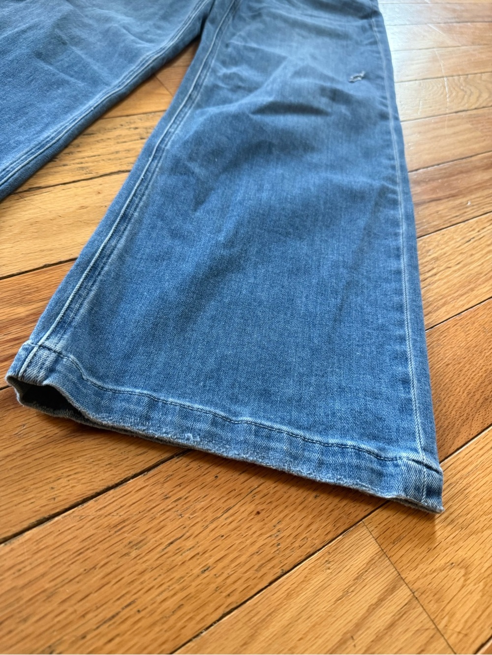 PAIGE Anessa Wide Leg Jeans Med Wash Womens Size 27 High Rise Stretch Distressed - Picture 2 of 15
